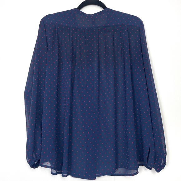 Kut From The Kloth Blue & Red Polka Dot Top - Picture 3 of 4